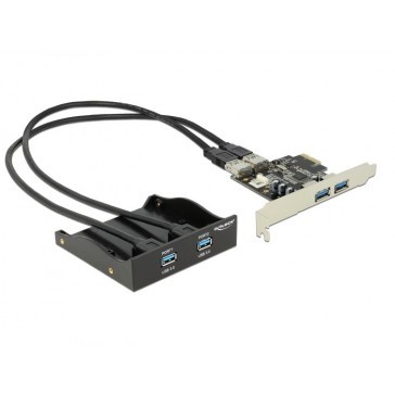 5.25" frontpanel met 2x USB3.0 en PCIe kaart met 2x USB3.0