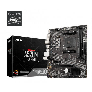 MSI A520M PRO AM4 Ryzen mATX 2xddr4/hdmi-dp-vga/m.2/raid