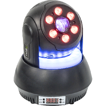 Wash Moving Head met 30W GOBO spot & LED ring (zwart)