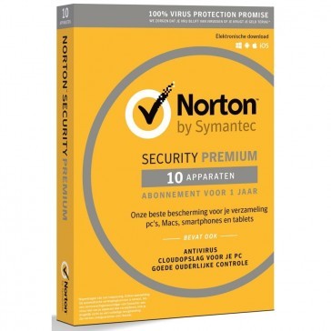 Symantec Norton Security Premium 3.0 - 1 jaar / 10 apparaten