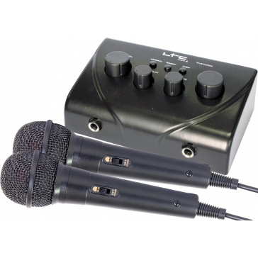 Karaoke mixer met twee microfoons