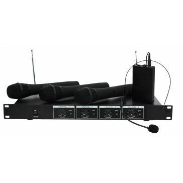 4-kanaals draadloos microfoon systeem