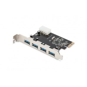 PCIe x1 kaart 4P extern USB3.0 - 5GB/sec